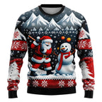 Men Women Xmas Sweatshirt 3D Christmas Snowman Santa Printed Ugly Christmas Sweater Unisex Pullover Holiday Party Jumper Tops - Matrix Studios