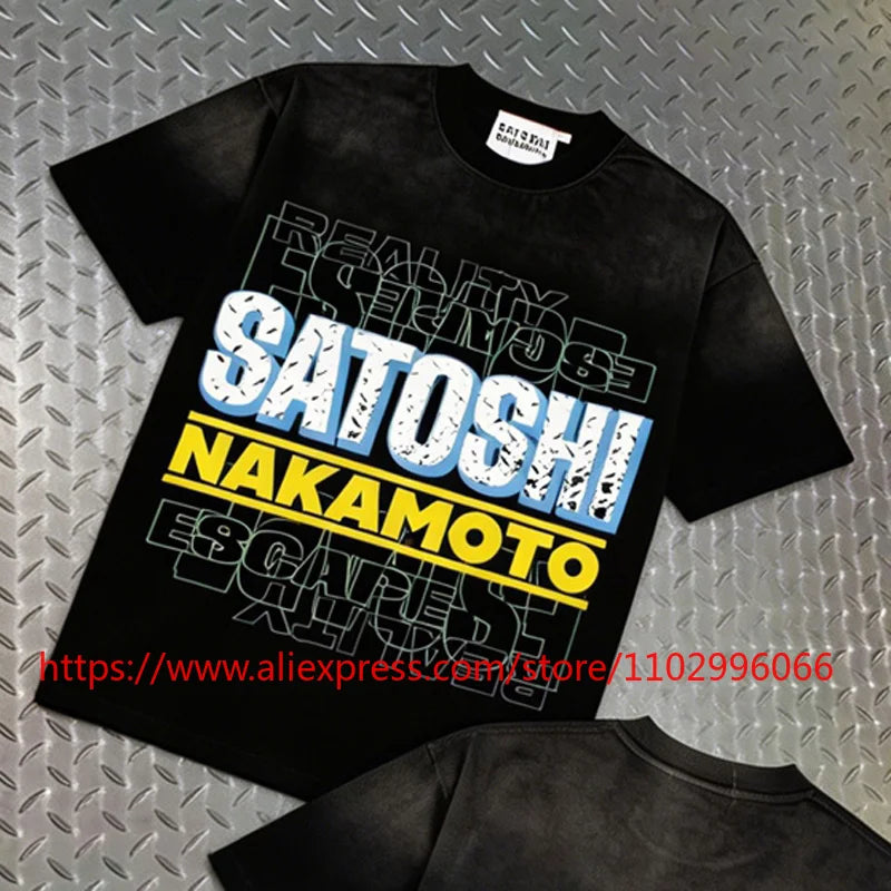 New Satoshi Nakamoto Y2K T Shirt Men Streetwear Casual Vintage Short Sleeve All-match New Top Tees Fast Delivery - Matrix-studios.com