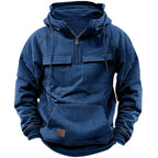 Men's Casual Sports Hooded Sweatshirt New Style Outdoor Thick Fashionable Loose Long-Sleeved Pullover with Multiple Pockets - Matrix Studios