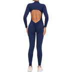 Sports Jumpsuit Woman Gym One Pieces Fitness Overalls Long Jumpsuits Summer Sexy Clothes for Women Long Sleeves Sportswear Blue - Matrix Studios