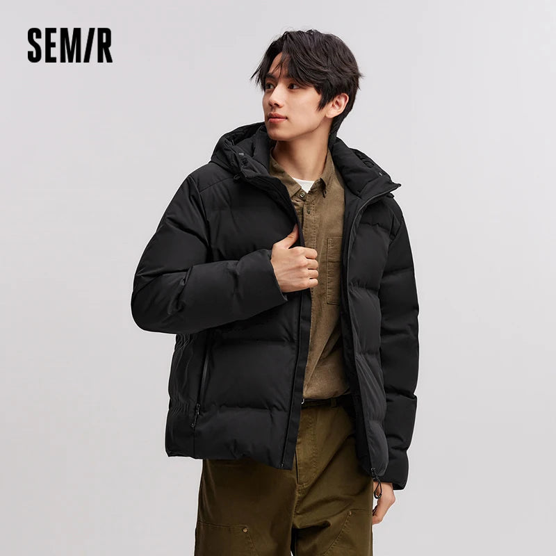Semir Down Jacket Men New Winter Waterproof Outerwear Textured Hooded Top Versatile - Matrix Studios