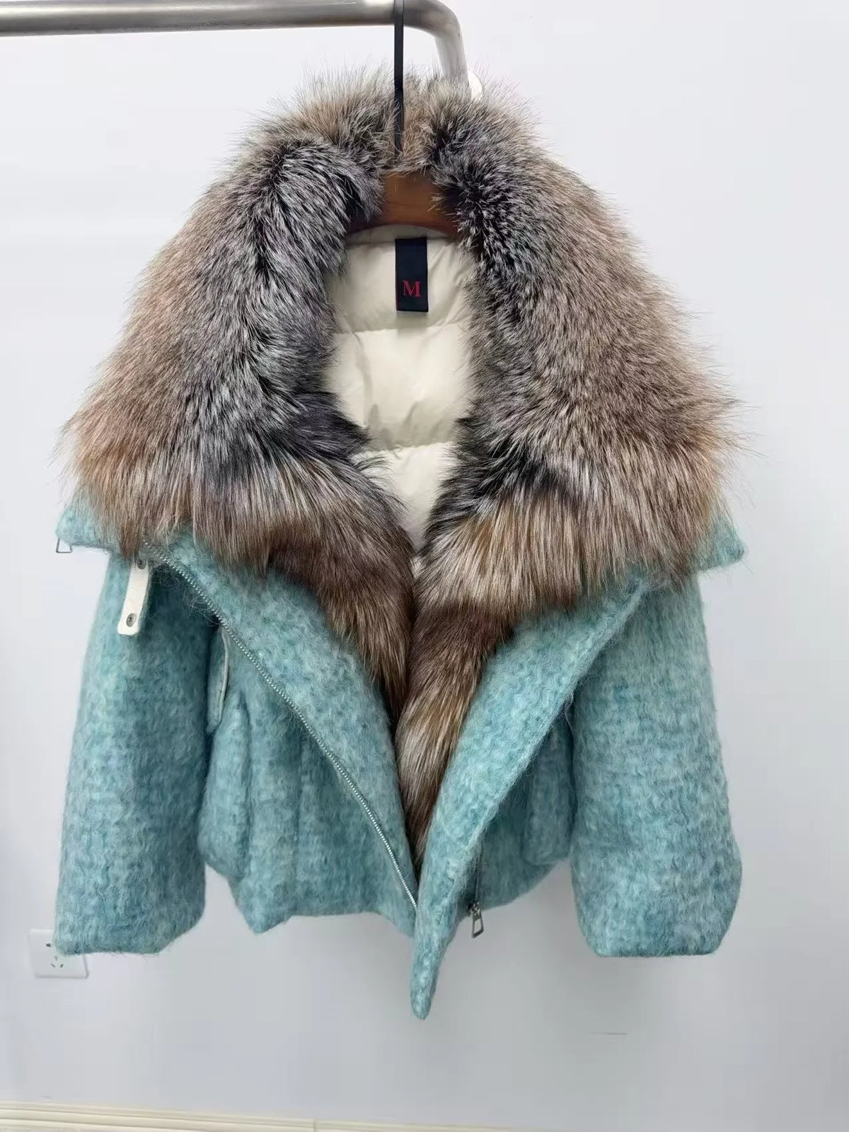 CXFS 2026 New Winter Fashion Wool Coat Splicing Down Jacket Lining With Oversized Fox Fur Collar Thick Warm Women's Coat - Matrix Studios