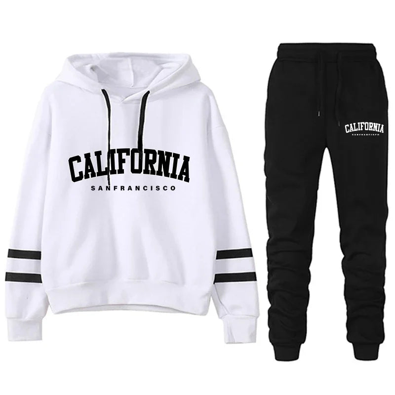 California Womens Tracksuit Casual Stripe Versatile Hooded Sweatshirt or Pants or Suit Simplicity Hot Sales Street Outfits S-3XL - Matrix-studios.com