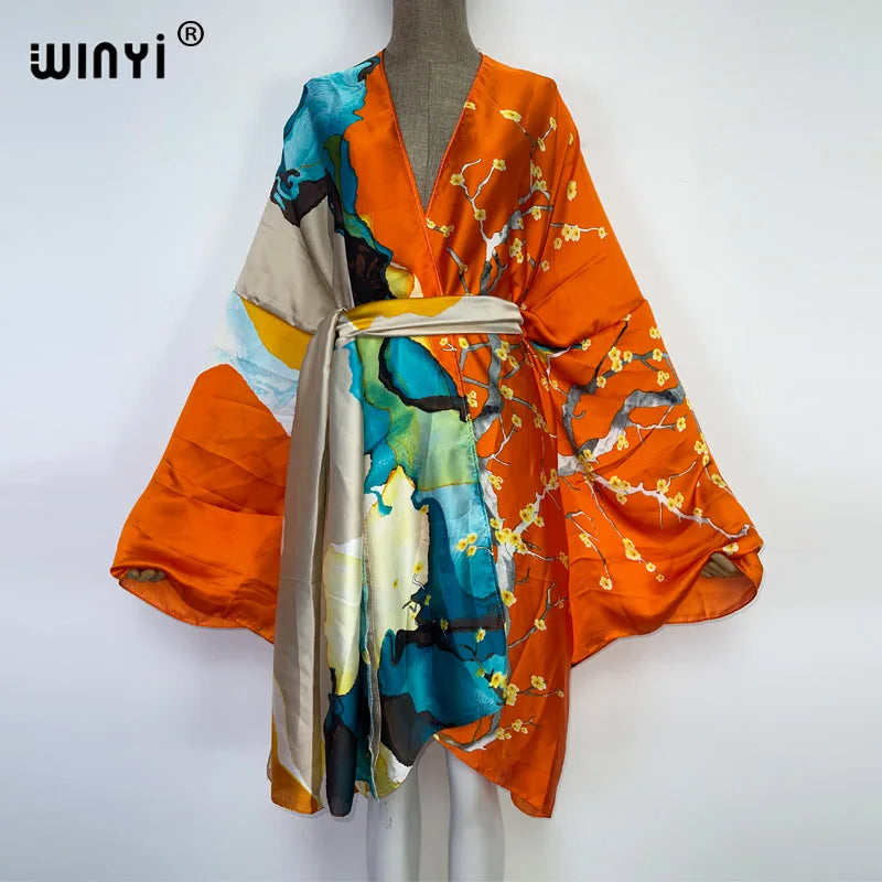 Europe WINYI New Tunic Bikini Sweet Lady New Boho Cardigan Stitch Cocktail Sexy Boho Maxi Holiday Long Sleeve KIMONO Mujer - Matrix Studios