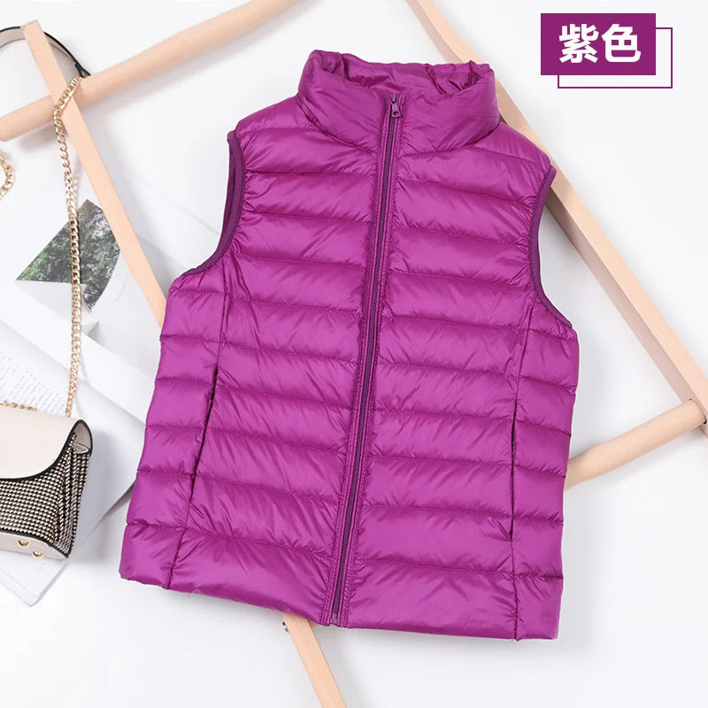 2026 White Duck Down Jacket Women Vest Autumn Winter Sleeveless Waistcoat Warm Lightweight Puffer Jacket Female Tops Outwear 8XL - Matrix Studios