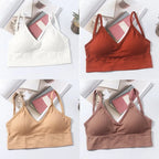 Kit 4 Women Seamless Bra Set, Sexy Beautiful Back Cotton Bra Comfortable Breathable Padded Bra Underwear - Matrix Studios