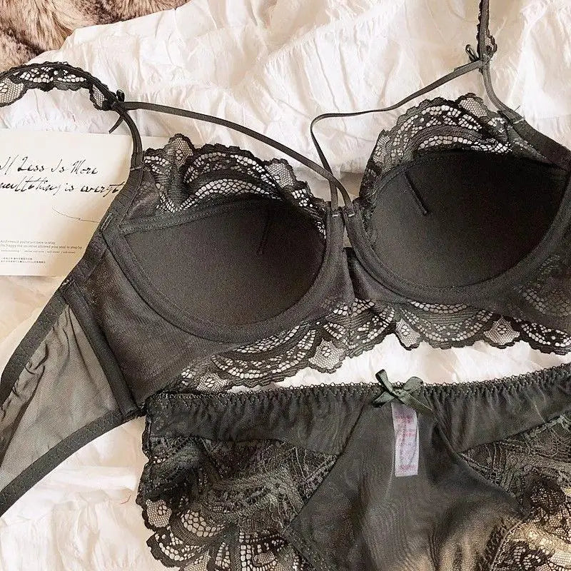 MOYISU Adjustable Lace Bralette for Small Chest Bra Set Removable Straps & Thin Padding Soft Wire Comfort Muslim Girls Underwear - Matrix-studios.com
