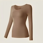 Winter Seamless Fleece Warm Leggings Female casual warm top Ladies Thermal Underwear 2pcs Set Slim Thin  Sports Fitness Leggings - Matrix-studios.com
