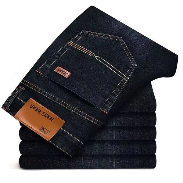 2026 New Style Business Men's Jeans Casual Straight Stretch Fashion Classic Blue Black Work Pant Denim Trousers Male Clothing - Matrix Studios