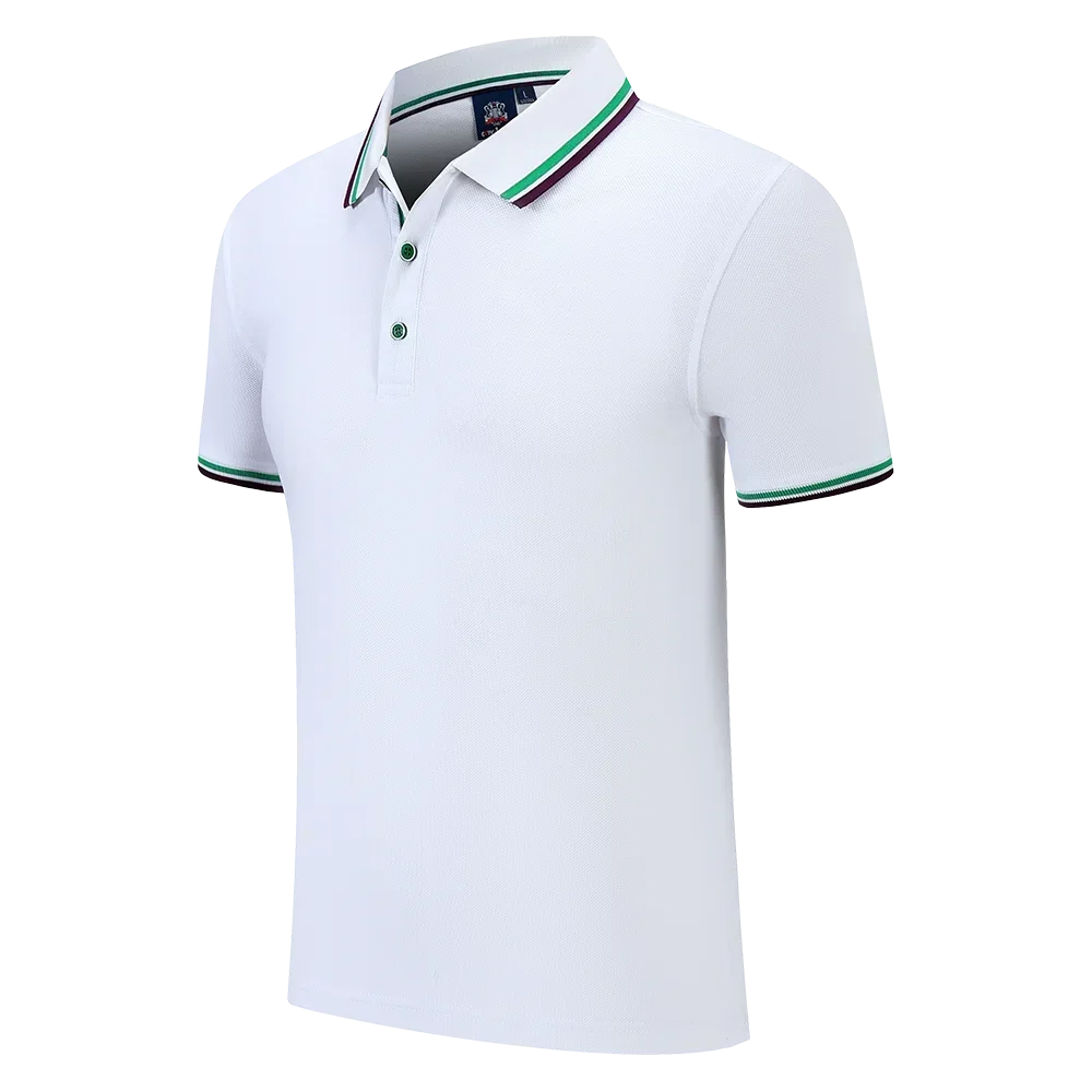 100% Cotton Quality Polo Logo Personalization Men Women Short Sleeve Shirts Striped Lapel Golf Tees Summer Top Shirt Custom - Matrix-studios.com