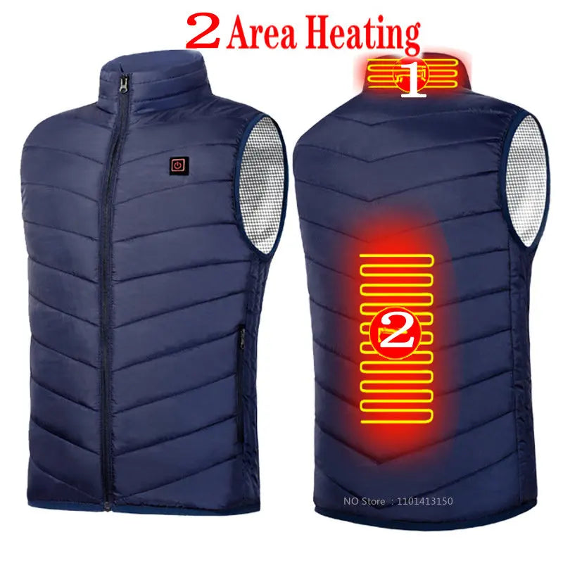 13 PCS Heated vest Jacket Fashion Men Women Coat Intelligent USB Electric Heating Thermal Warm Clothes Winter Heated Vest 열선조끼 - Matrix Studios