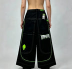Y2K New Retro Centipede Embroidery Pattern Washed Oversized Wide-Leg Pants Street Gothic Harajuku Floor Pants For Men and Women - Matrix Studios