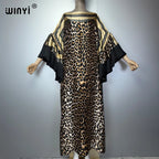 WINYI Summer Puff(ed) Sleeves Evening Dress Abaya Dubai Luxury Female Loose Print Kaftan Muslim Woman Clothing Beach Dress - Matrix-studios.com