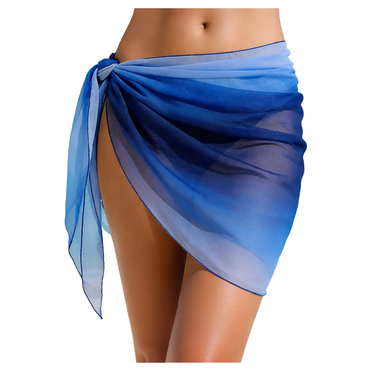 Flowy Ombre Chiffon Sarong for Women Gradient Tie-Wrap Cover-Up Lightweight Breathable Ideal for Summer Swimwear and Poolside - Matrix Studios