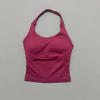 HISTELLO Sports Halter Top Seamless Longline Strappy Gym Tank Top Women Yoga Clothing Workout Fitness Sportswear Pilates Vest - Matrix-studios.com