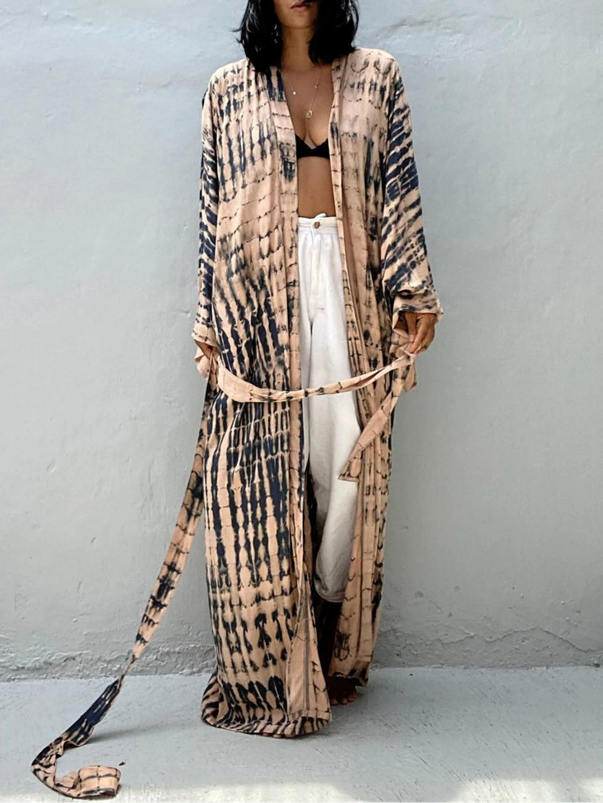 Women's Summer Kaftan Robe Cardigan Ethnic Style Printed Kimono Beach Vacation Casual Loose Large Size Cardigan Bikini Swimsuit - Matrix Studios