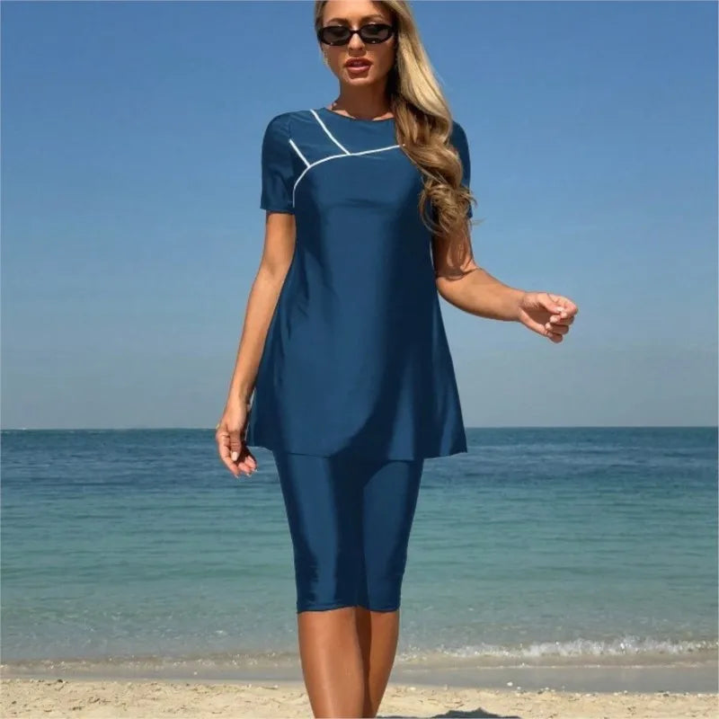 New Cover Ups Sexy Swimsuit Women Summer Bathing Suit Bikini Set Short Sleeve Swimwear Women Beach Swimming Suit For Female - Matrix Studios