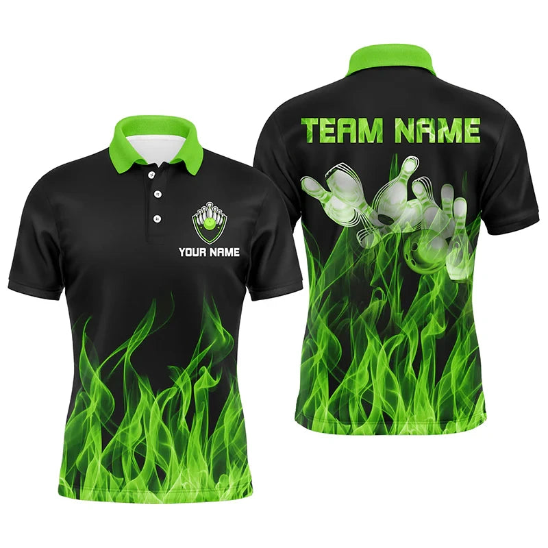 Cool Custom Team Name Bowling Man Polo Shirt Men Women 3D Printed Summer Short Sleeve Lapel Button Polo T Shirt Clothes - Matrix-studios.com