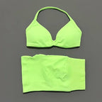 HISTELLO Gym Set 2 Piece Women Strappy Yoga Bra Top Workout Scrunch Shorts Sports Suit Fitness Clothes Seamless Yoga Set - Matrix-studios.com