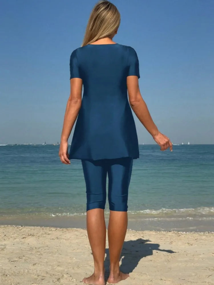 New Cover Ups Sexy Swimsuit Women Summer Bathing Suit Bikini Set Short Sleeve Swimwear Women Beach Swimming Suit For Female - Matrix Studios