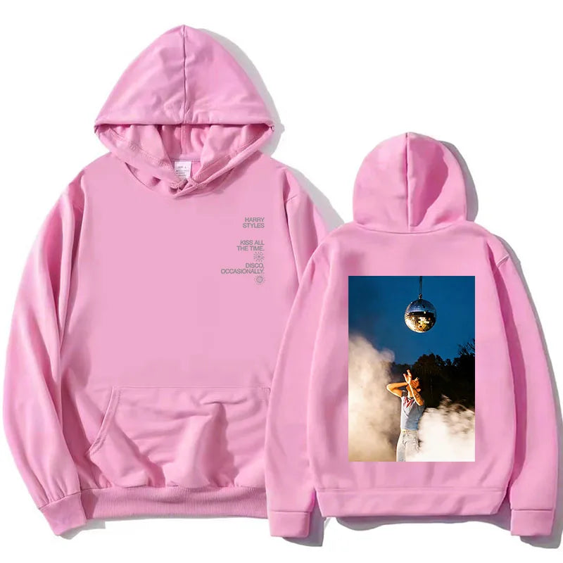 HarryStyles KISS ALL THE TIME. DISCO, OCCASIONALLY.  Hoodies Album Design Graphic Print Sweatshirts Women Clothing Fleece Hoodie - Matrix Studios