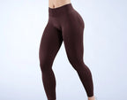 Logo Seamless Women's Solid Waist Yoga Pants Three-Section Waist Sexy Hip-Lifting Tight Sports Fitness Exercise Pants - Matrix-studios.com