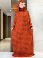 Latest Ramadan Soft Cotton Prayer Abaya Double Hats Dubai Turkey Islam Prayer Clothes Fabric Dresses Islam Women Dress Kaftan - Matrix-studios.com