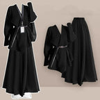 2025 Autumn/Winter New Korean Elegant In Matching Set Women's Fashion Knitted Cardigan Coat+Loose Skirt Pants Two Piece Suit - Matrix-studios.com