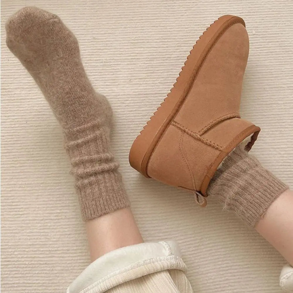 Winter Warm Cashmere Velvet Socks Fashion Harajuku Thick Mid Tube Socks Soft Sleep Home Socks Stripes Women Thermal Long Socks - Matrix Studios