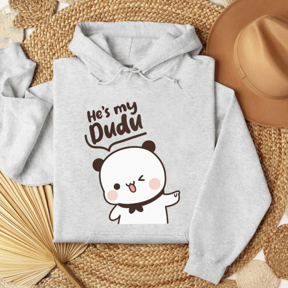 Bubu Dudu Bear Couple Hoodies Matching His and Hers Outfit Casual Cute Couple Outfits Fall Winter Men Women Daily Life Apparel - Matrix Studios