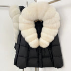 Reality Fur Jacket Real Fur Collar Duck Down Coat Female Winter Hooded Warm Fox Fur Coat Women Natural Raccoon Fur Puffer Jacket - Matrix Studios