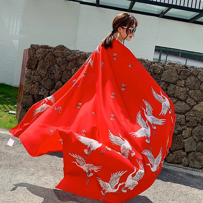 140x180cm Celebrity With The Same Cover-Ups Women Large Beach Dress Bikini Bathing Swimwear Sunburn Protection Sarong Wrap Scarf - Matrix Studios