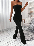 Women's Corseted Jumpsuit Simple solid colour Slim models Hip lifting design Fashion Single Piece Flared Pants - Matrix Studios