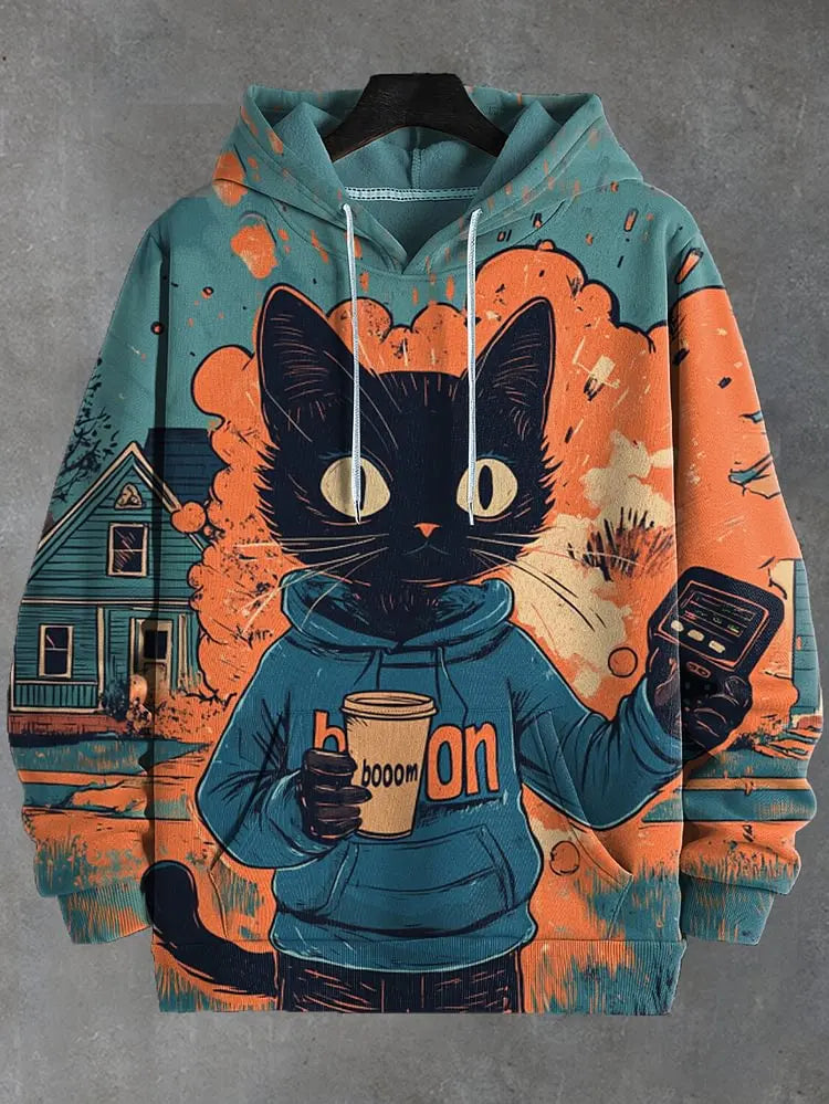 2026 Men's Hoodies Funny Cat Dinosaur UFO Art 3D Printed Cartoon Sweatshirt Men Women Tracksuit Oversized Casual Street Y2k Coat - Matrix Studios