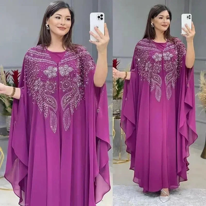 Abayas For Women Dubai Luxury 2024 Chiffon Boubou Muslim Fashion Dress Caftan Marocain Wedding Party Occasions Djellaba Femme - Matrix-studios.com