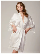 Bridesmaid Lace Robes Bridal Party Wedding Dressing Gown Kimono For Women Peignoirs Peignoir Champagne Bathrobes Novia Gown 2022 - Matrix-studios.com