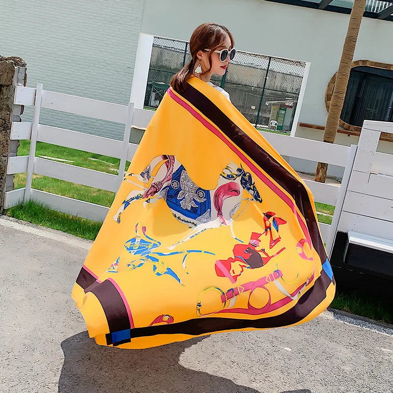 140x180cm Celebrity With The Same Cover-Ups Women Large Beach Dress Bikini Bathing Swimwear Sunburn Protection Sarong Wrap Scarf - Matrix Studios