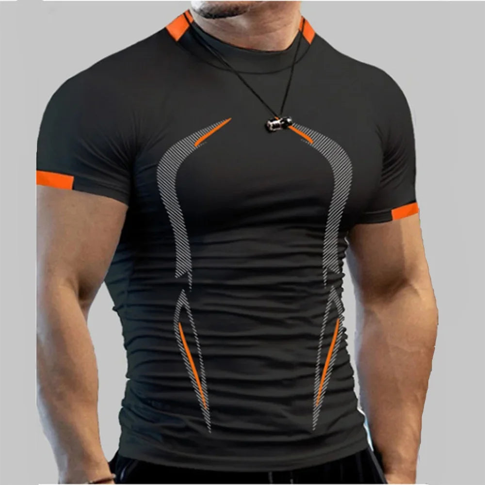 New Summer Sportswear Gym Breathable T Shirt Men Quick Drying Jogging T-Shirt Men Training Tees Fitness Tops Running T-shirt - Matrix Studios
