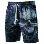 Trend Skull Graphic Beach Shorts For Men Fashion Summer Hip Hop 3D Printed Short Pants Cool Streetwear Breathable Swim Trunks