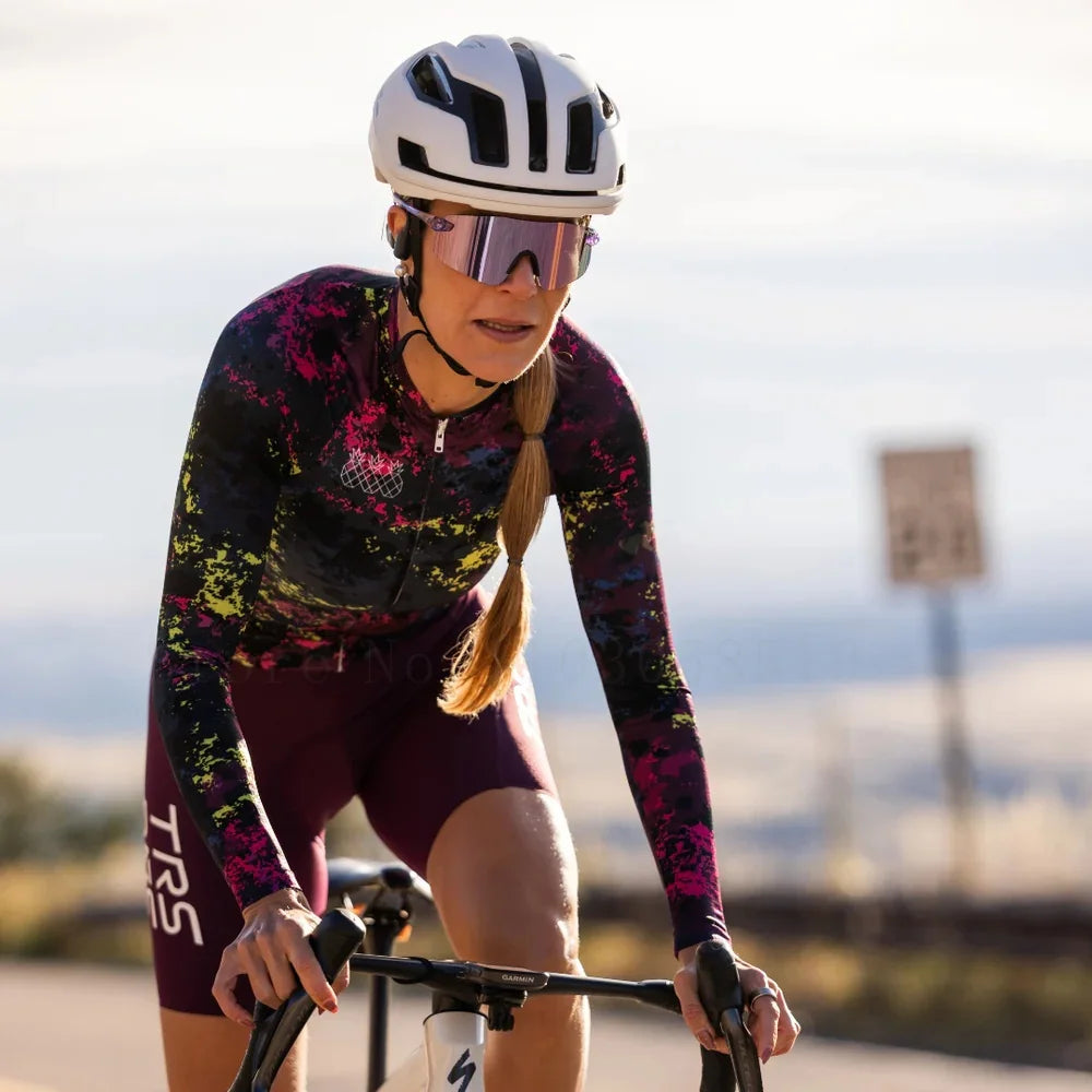 Tres Pinas Set Women Cycling Clothing Wear Ciclismo Mountain Bike Bicycle Jerseys Set Kit Long-distance 9D Comfortable Apparel - Matrix-studios.com