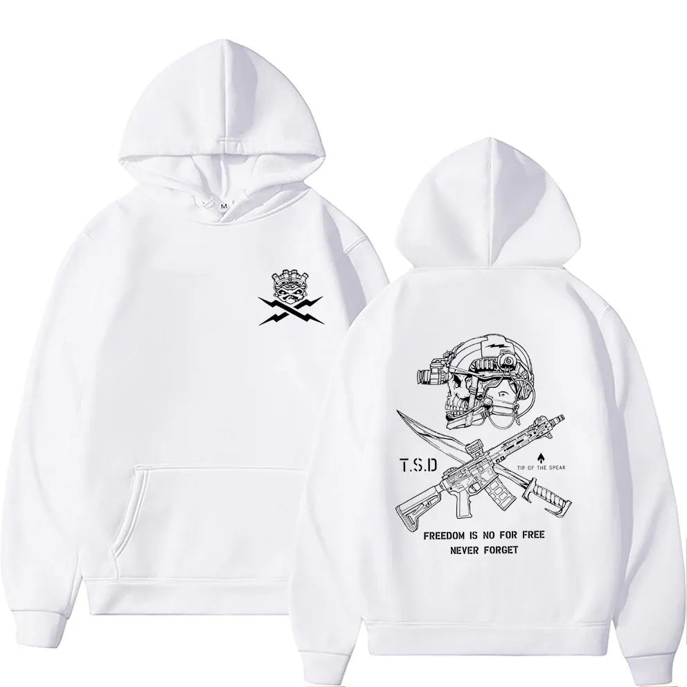 Tip of The Spear X-ray Sparta Tactical Skeleton Print Hoodie Men Women Fashion Oversized Pullover Hoodies Male Casual Tracksuit - Matrix Studios