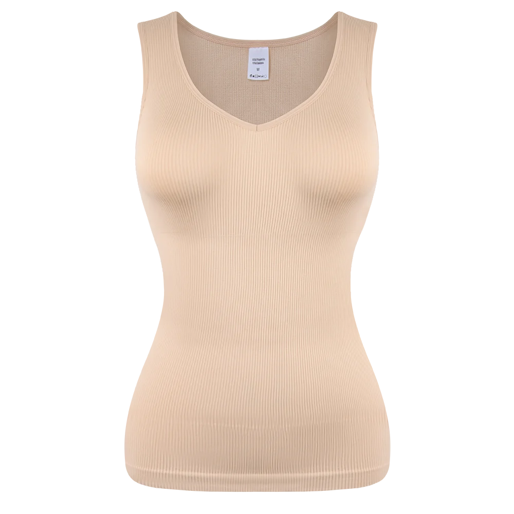 MISSMOLY Women V-neck Shapewear Camisole Tummy Control Body Shaper Slimming Underwear Compression Corset Bustier Tank Tops S-3XL - Matrix-studios.com