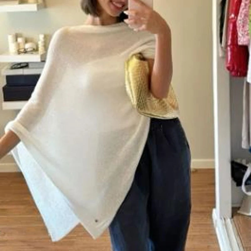Boho Beach Vacation Cover-ups Irregular Knitted Crop Tops Y2k Aesthetic Vintage Smocked T-shirt Summer Going Out Pullovers Tees - Matrix Studios