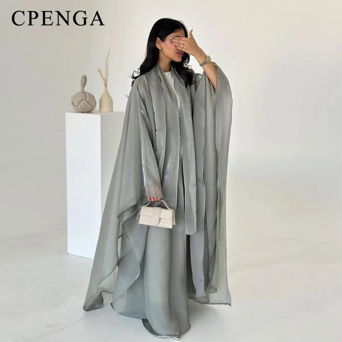 Elegant Arabic Satin Abaya Dress with Hijab Eid Muslim Women Modest Cardigan Islamic Vacation Outfit New in Turkey Kaftan Robe - Matrix-studios.com