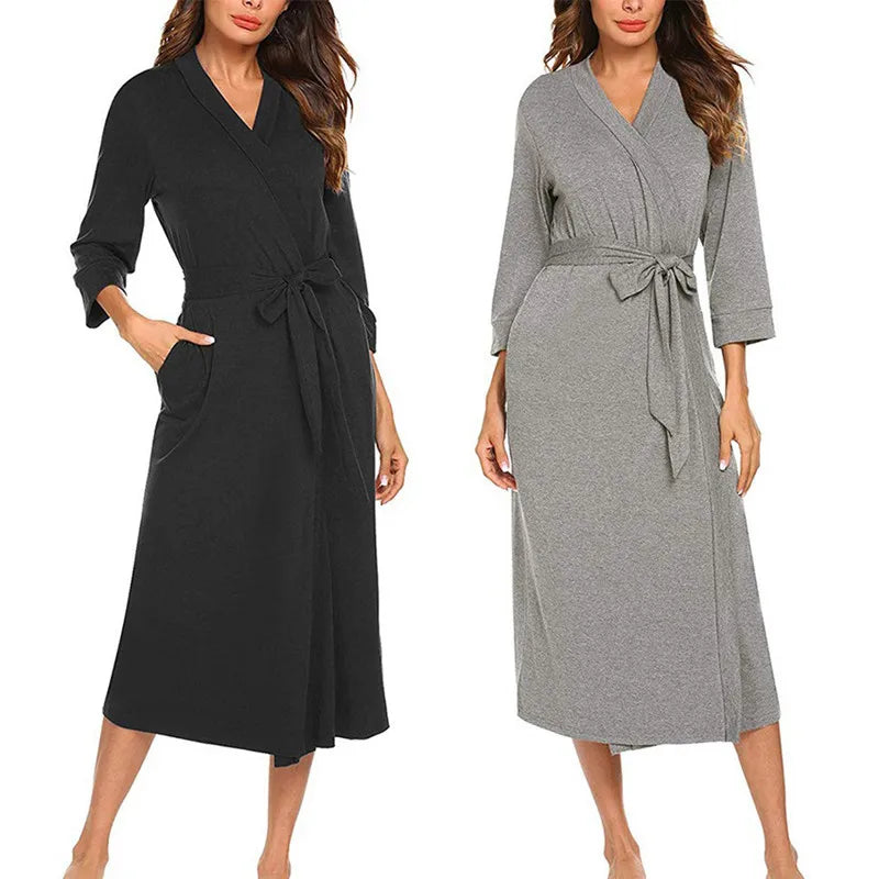 Large Size Cotton Bath Robe Women’s Casual Spring Autumn Sleepwear Woman Home Wear Bathrobe Long Sleeve Cotton Shower Clothing - Matrix-studios.com