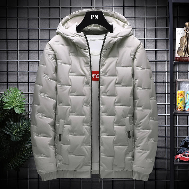 Fashion Winter Men's Padded Hooded Parkas Warm Clothes Trendy Down Cotton Puffer Jacket Loose Coats Thickened Warm Bread Jackets - Matrix Studios