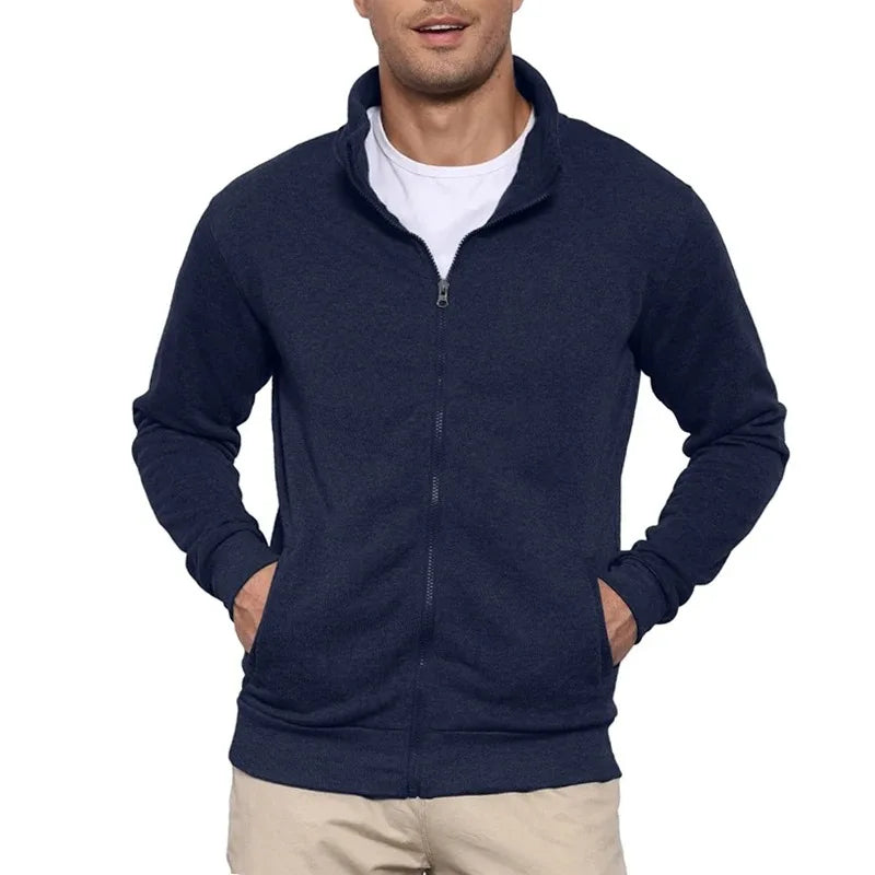 Autumn Men's Sweatshirts Jacket Man Without Hood Zip Coats Outdoor Sport Lightweight Long Sleeve Streetwear Slim Fit Cardigan - Matrix Studios