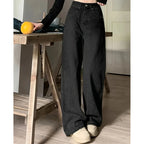 Women Fashion Loose Jeans Female High Waist Streetwear Designer Wide Leg Trousers Female Classic Gray Goth Straight Leg Pants - Matrix-studios.com