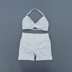 2 Piece Sports Gym Set Strappy Bra Yoga Underwear Short Sport Leggings Bicycle Running Sportswear Woman Seamless Yoga Set - Matrix-studios.com