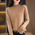 100% merino wool cashmere sweater women's sweater semi-high-necked long-sleeved pullover new warm pullover in autumn and winter. - Matrix Studios